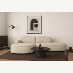 Olio Autentico Sofa narożna w kształcie litery L Tkanina Raven 24